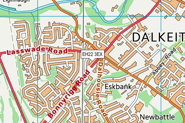 EH22 3EX map - OS VectorMap District (Ordnance Survey)