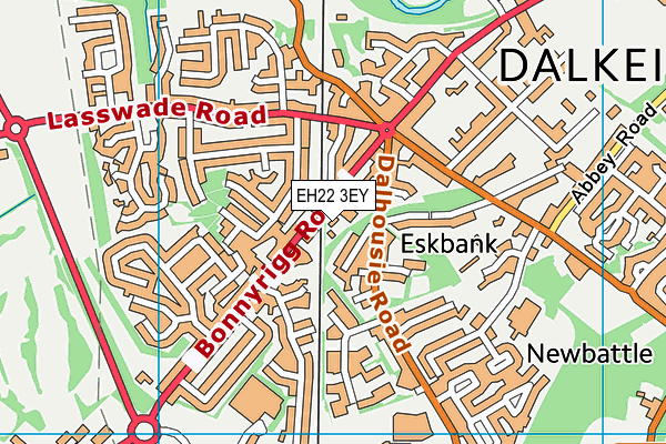EH22 3EY map - OS VectorMap District (Ordnance Survey)