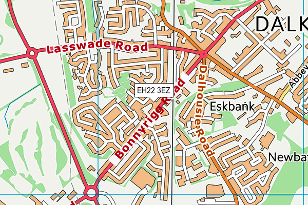 EH22 3EZ map - OS VectorMap District (Ordnance Survey)