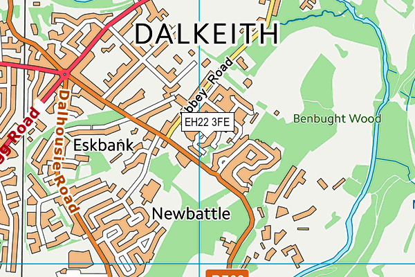 EH22 3FE map - OS VectorMap District (Ordnance Survey)