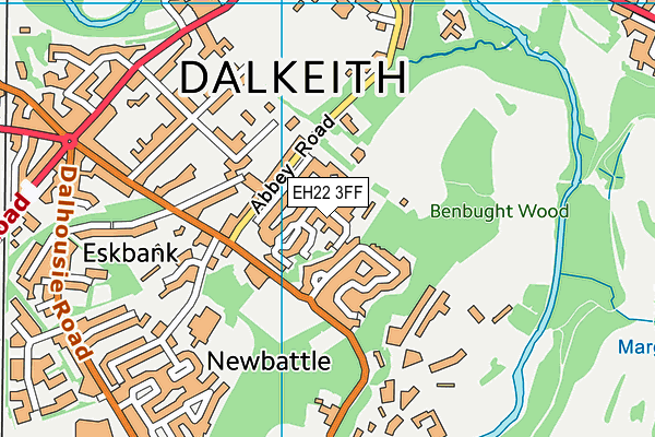 EH22 3FF map - OS VectorMap District (Ordnance Survey)