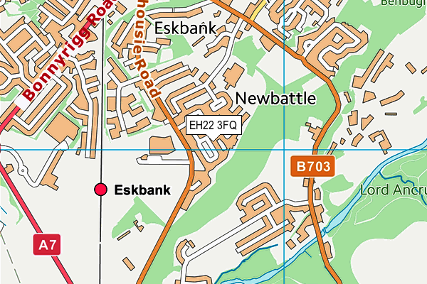 EH22 3FQ map - OS VectorMap District (Ordnance Survey)