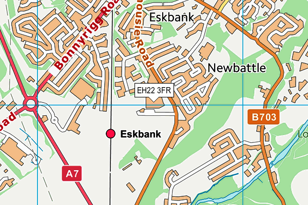 EH22 3FR map - OS VectorMap District (Ordnance Survey)