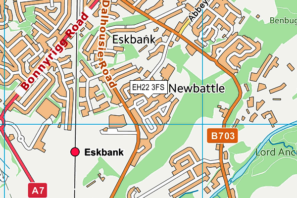 EH22 3FS map - OS VectorMap District (Ordnance Survey)