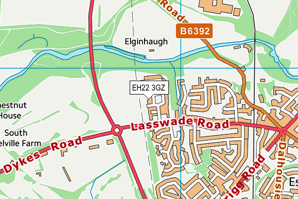 EH22 3GZ map - OS VectorMap District (Ordnance Survey)