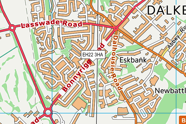 EH22 3HA map - OS VectorMap District (Ordnance Survey)