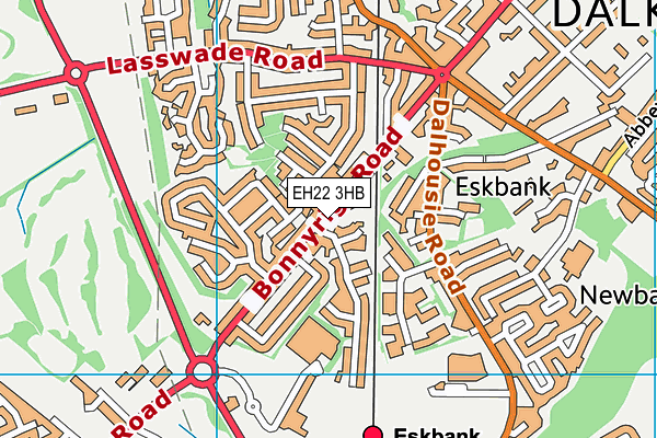 EH22 3HB map - OS VectorMap District (Ordnance Survey)