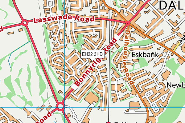 EH22 3HD map - OS VectorMap District (Ordnance Survey)