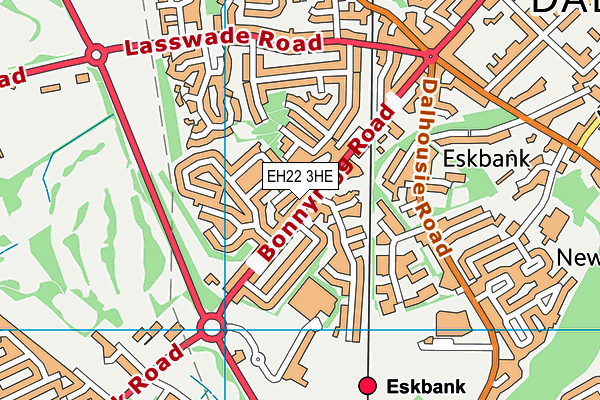 EH22 3HE map - OS VectorMap District (Ordnance Survey)