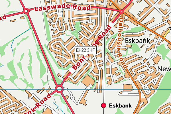 EH22 3HF map - OS VectorMap District (Ordnance Survey)