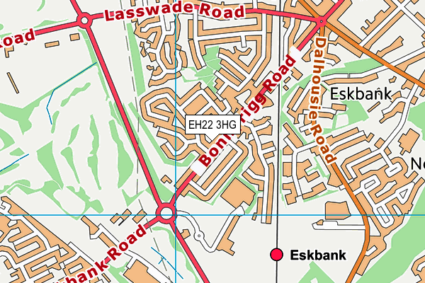 EH22 3HG map - OS VectorMap District (Ordnance Survey)