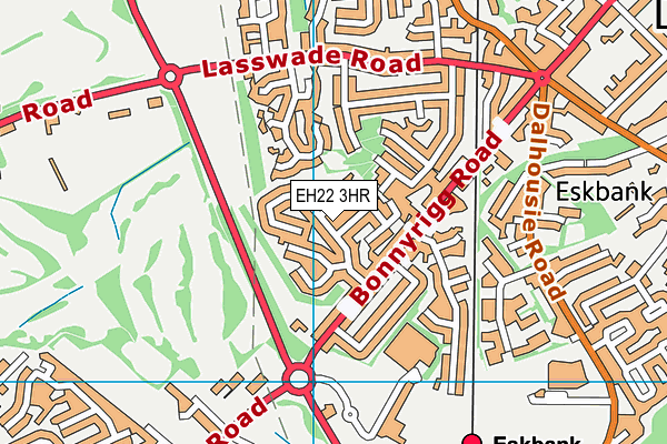 EH22 3HR map - OS VectorMap District (Ordnance Survey)