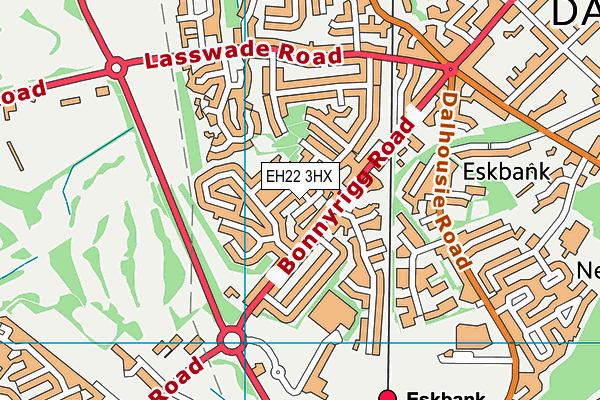 EH22 3HX map - OS VectorMap District (Ordnance Survey)
