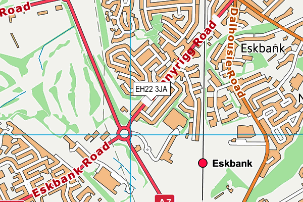 EH22 3JA map - OS VectorMap District (Ordnance Survey)