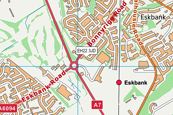 EH22 3JD map - OS VectorMap District (Ordnance Survey)