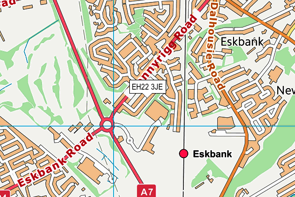 EH22 3JE map - OS VectorMap District (Ordnance Survey)
