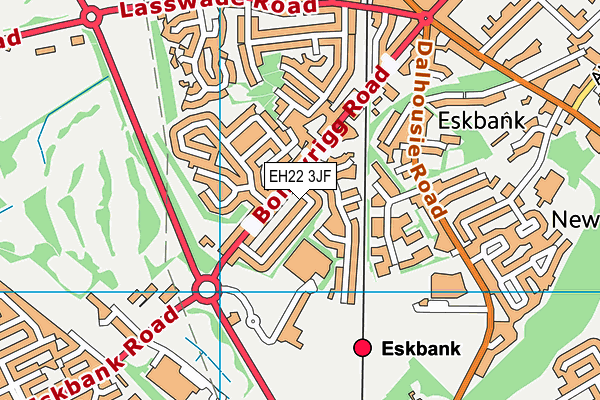 EH22 3JF map - OS VectorMap District (Ordnance Survey)