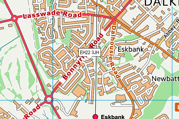 EH22 3JH map - OS VectorMap District (Ordnance Survey)