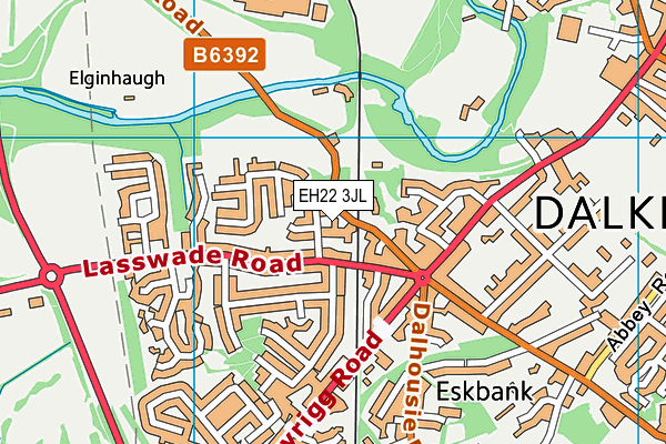 EH22 3JL map - OS VectorMap District (Ordnance Survey)