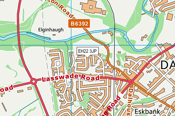 EH22 3JP map - OS VectorMap District (Ordnance Survey)