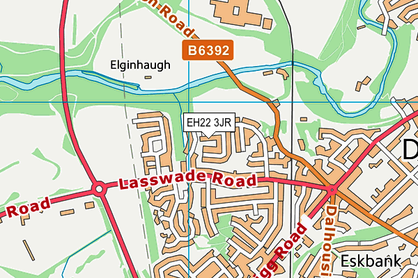 EH22 3JR map - OS VectorMap District (Ordnance Survey)