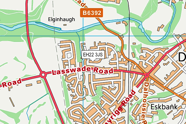 EH22 3JS map - OS VectorMap District (Ordnance Survey)