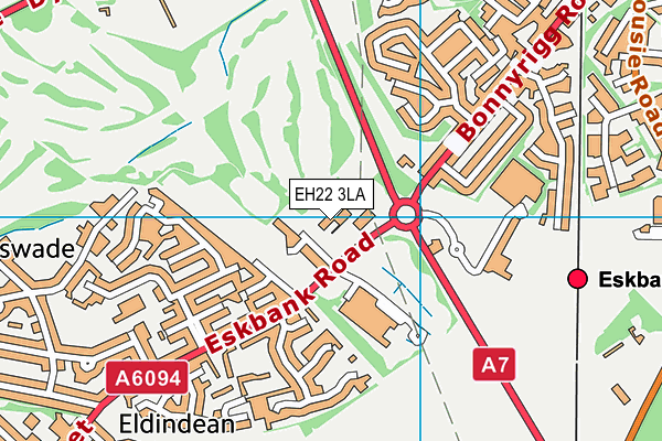 EH22 3LA map - OS VectorMap District (Ordnance Survey)