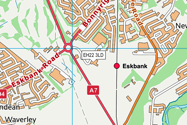 EH22 3LD map - OS VectorMap District (Ordnance Survey)