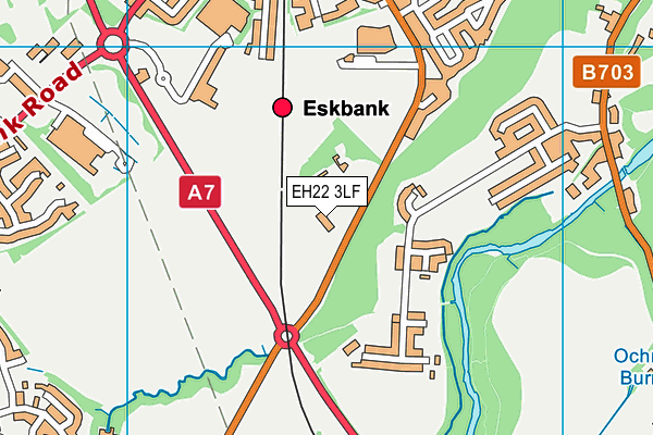 EH22 3LF map - OS VectorMap District (Ordnance Survey)