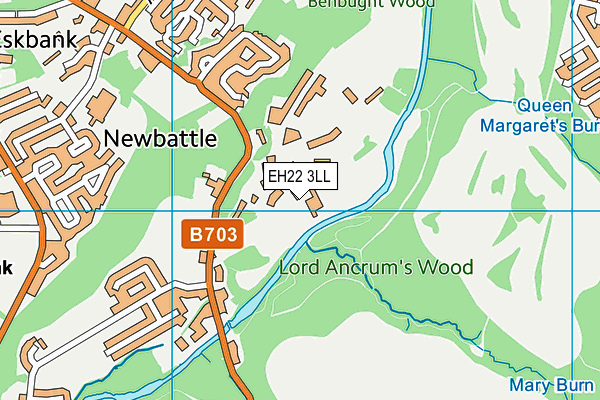 EH22 3LL map - OS VectorMap District (Ordnance Survey)