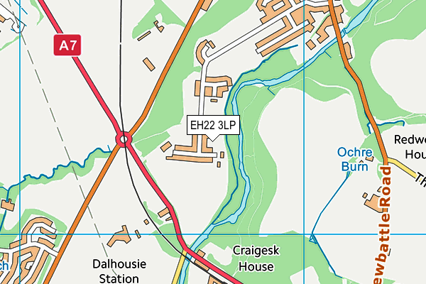 EH22 3LP map - OS VectorMap District (Ordnance Survey)