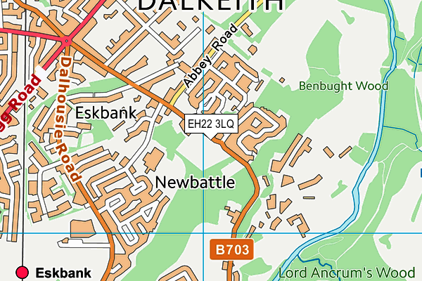 EH22 3LQ map - OS VectorMap District (Ordnance Survey)