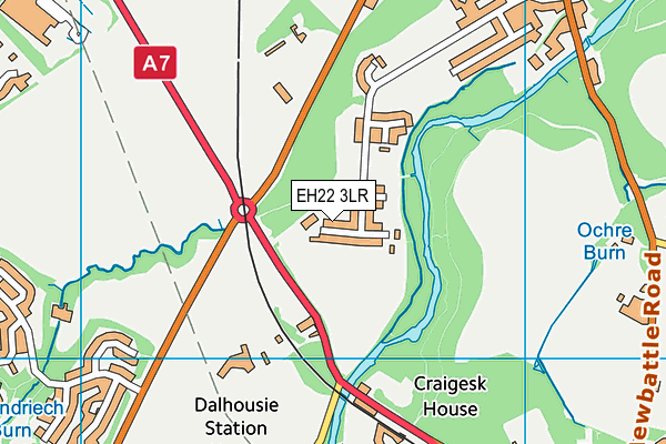 EH22 3LR map - OS VectorMap District (Ordnance Survey)