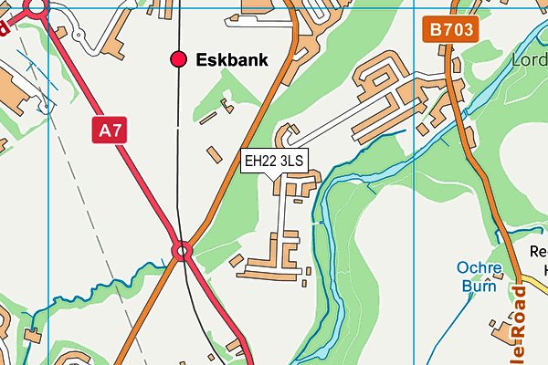 EH22 3LS map - OS VectorMap District (Ordnance Survey)