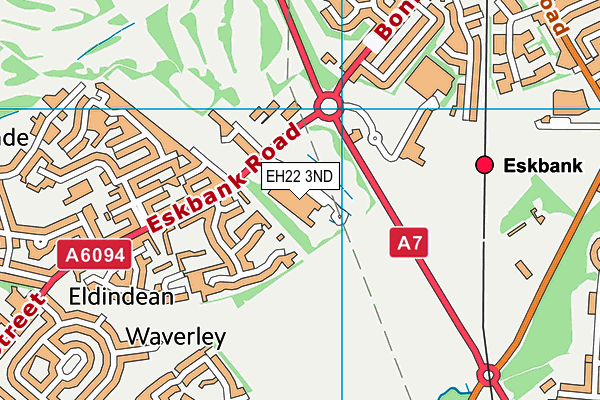 EH22 3ND map - OS VectorMap District (Ordnance Survey)