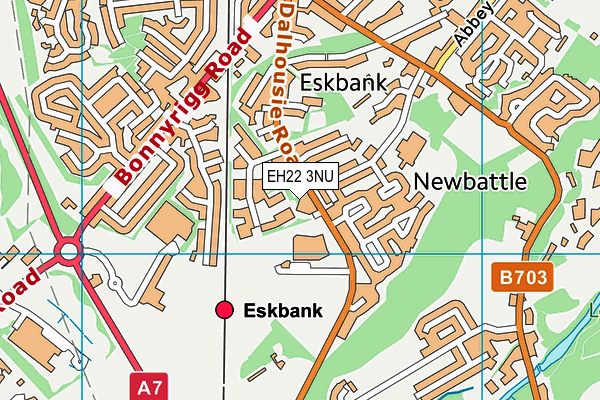 EH22 3NU map - OS VectorMap District (Ordnance Survey)
