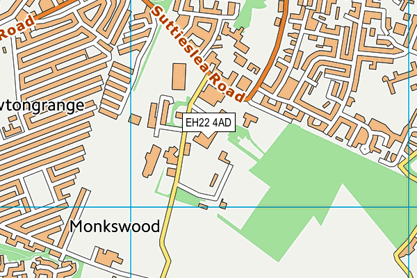 EH22 4AD map - OS VectorMap District (Ordnance Survey)