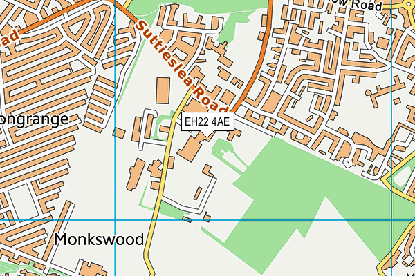 EH22 4AE map - OS VectorMap District (Ordnance Survey)