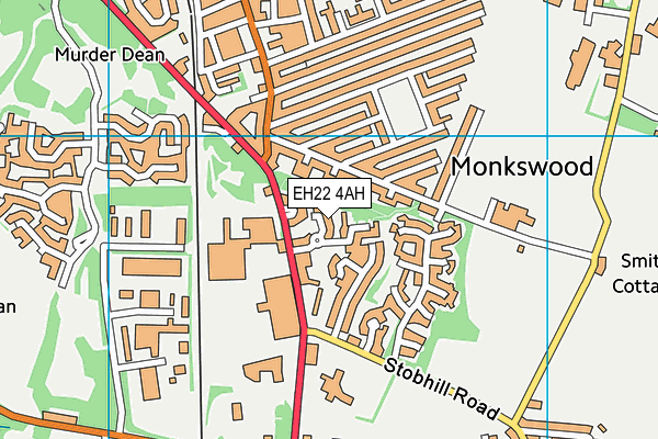 EH22 4AH map - OS VectorMap District (Ordnance Survey)