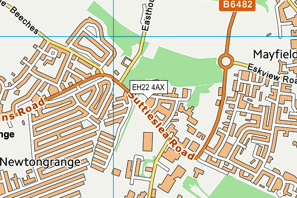 EH22 4AX map - OS VectorMap District (Ordnance Survey)