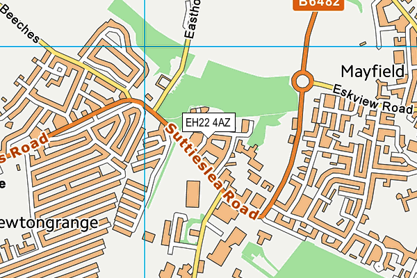 EH22 4AZ map - OS VectorMap District (Ordnance Survey)