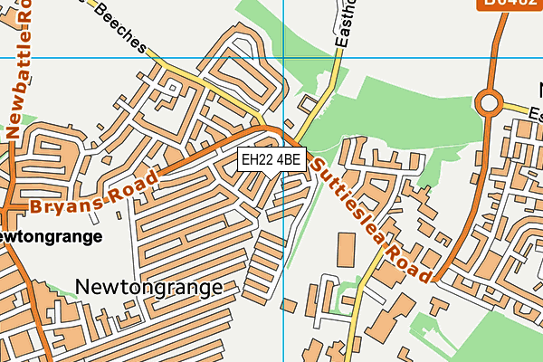 EH22 4BE map - OS VectorMap District (Ordnance Survey)