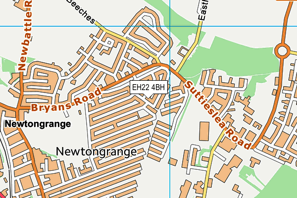 EH22 4BH map - OS VectorMap District (Ordnance Survey)