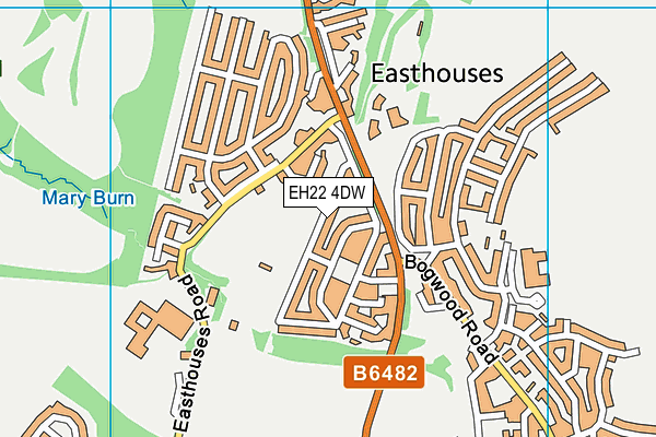 EH22 4DW map - OS VectorMap District (Ordnance Survey)