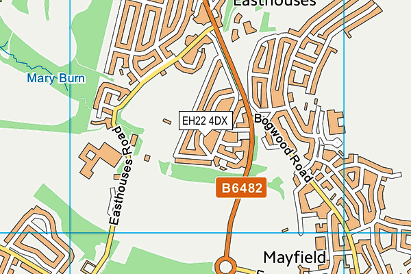 EH22 4DX map - OS VectorMap District (Ordnance Survey)