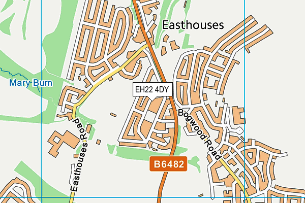 EH22 4DY map - OS VectorMap District (Ordnance Survey)