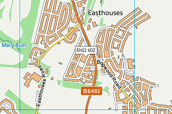 EH22 4DZ map - OS VectorMap District (Ordnance Survey)