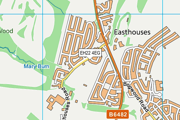 EH22 4EG map - OS VectorMap District (Ordnance Survey)