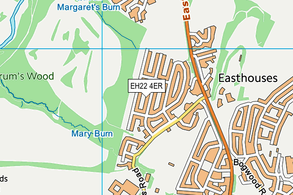 EH22 4ER map - OS VectorMap District (Ordnance Survey)