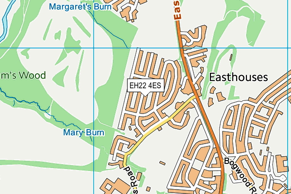 EH22 4ES map - OS VectorMap District (Ordnance Survey)